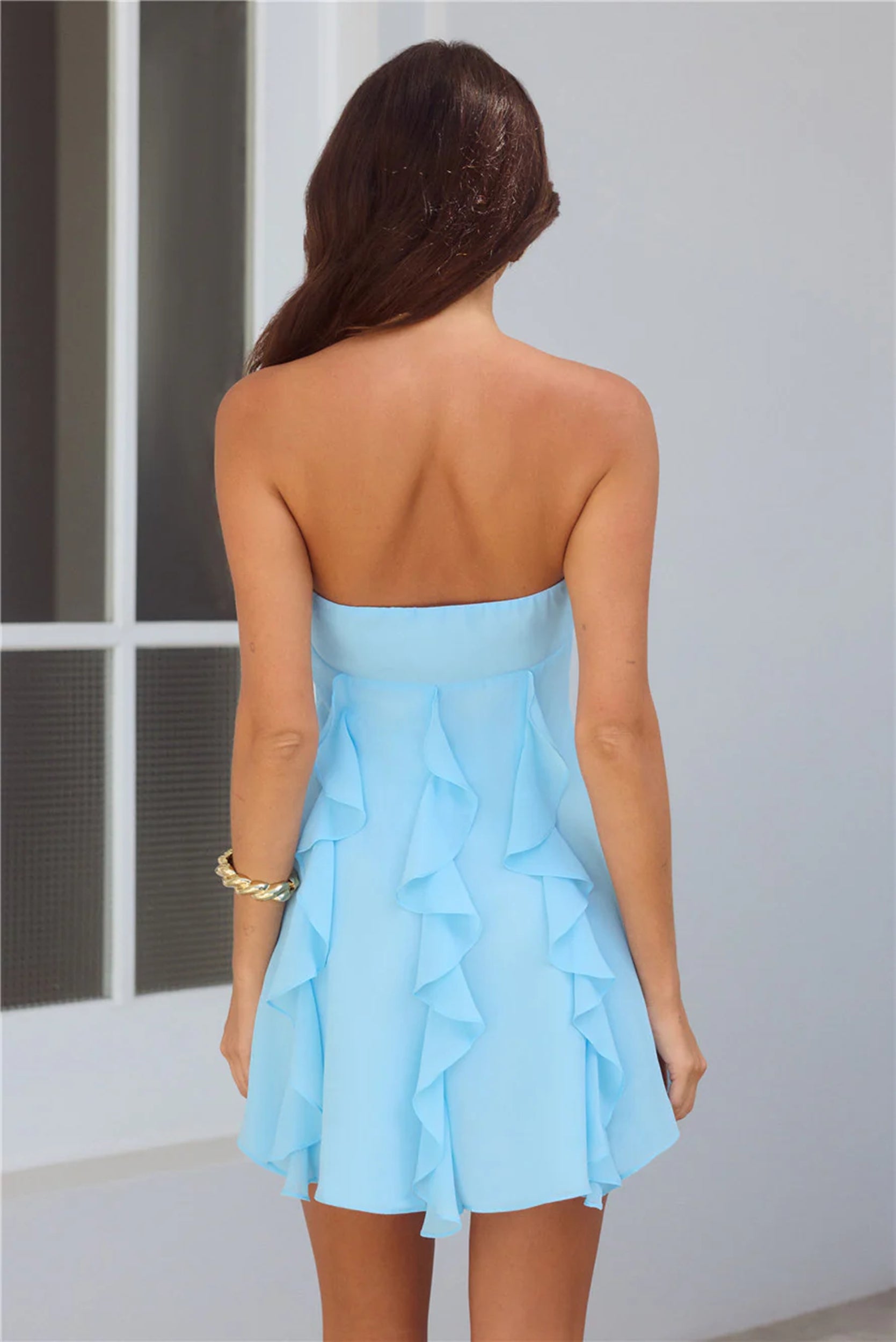 Strapless Mini Dress Blue