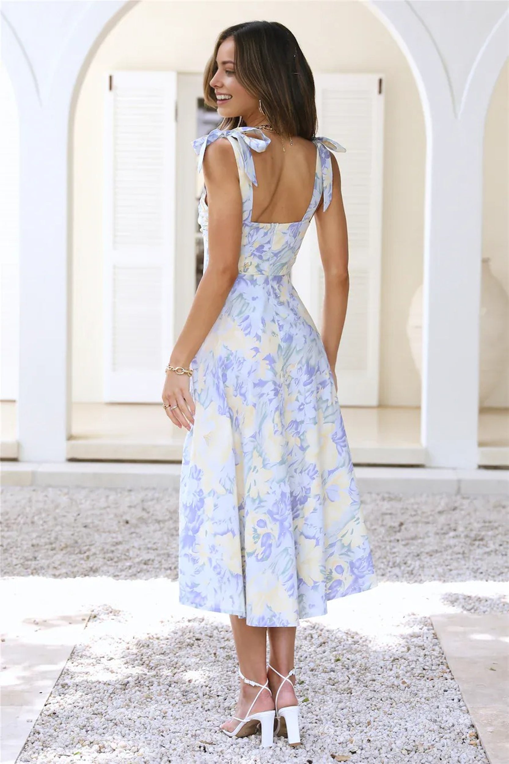Tropical Mood Midi Dress Print Blue